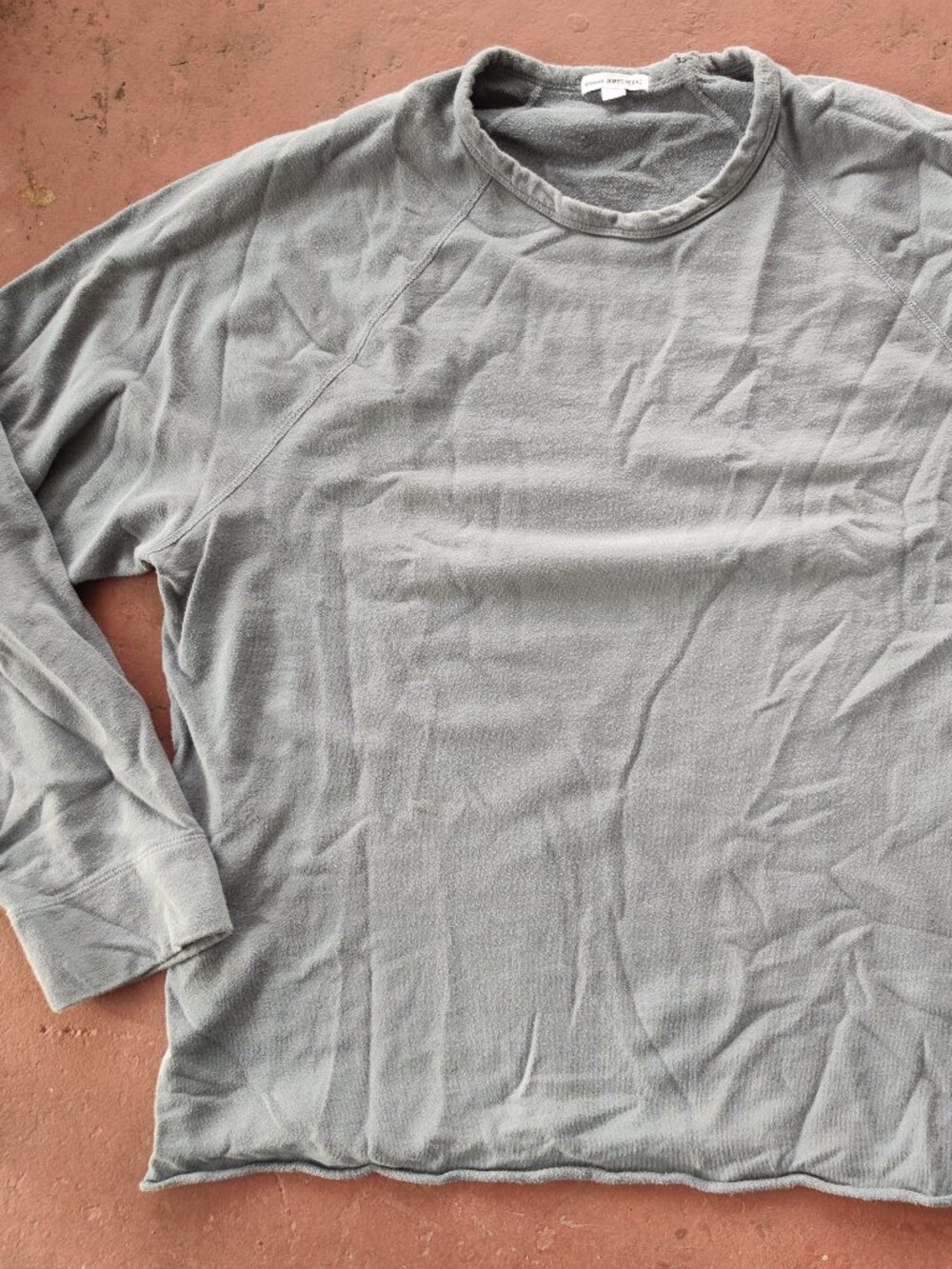 James Perse Sweatshirt Mens 5 / XXL Grey French terry Raglan USA Made cotton 2xl